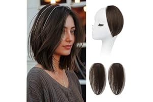 REECHO Clip in Hair Volumizer, 2PCS 8 inch Short Thick Clip in Hairpieces Adding Extra Volume Hair Extensions for Women with Thin Fine - Chocolate Brown