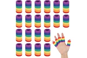 EupHHonycs 20 Stück Fingerschutz Elastische Dehnbare Fingerhülle Fingerbandagen Fingerschutz Fingerlinge für Die Entlastung Schmerzen Calluses Arthritis Knuckle & Schutz Für Den Sport