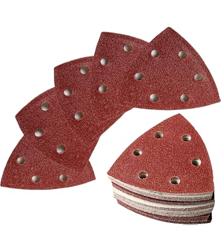 AUSTOR 50 Pezzi Carte Abrasivi Verata Per Ouse Triangoli Carta Vetrata Fogli Abrasivi Triangoli - Foto 5