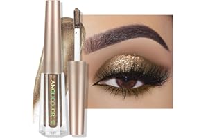 Anglicolor Sombras De Ojos LíQuida Brillante,Larga DuracióN,Sombra Ojos Purpurina,Professional Makeup Sombra De Ojos LíQuida,colorear fácilmente (10)