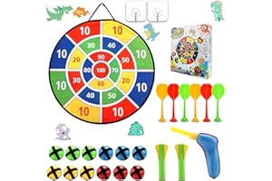 Yuragim Kinder Klett Dartscheibe Set, Spiel Schulanfang, Faltbares Doppelseitiges Dartscheibe für Kinder, Weihnachten Geschenk für Kinder Junge Mädchen, Drinnen und Draußen Hängendes Dart Wurfspiel