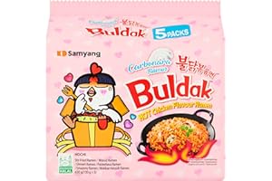 SAMYANG Korean Import - Samyang Hot Chicken Flavour Buldak Ramen Carbonara Noodles - Pack of 5
