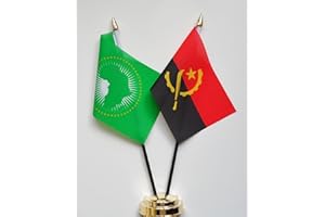 1000 FLAGS Angola & Union africaine amitié Drapeau de Table Présentoir 25 cm (10 ")