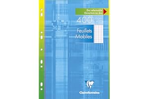 Clairefontaine 1791C Astuccio di fogli mobili forati - A4 21x29,7 cm - 400 pagine a quadretti grandi - Carta Bianca 90 g - Astuccio Riutilizzabile