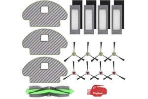 DingGreat Kit di Accessori di Ricambio per iRobot Roomba Combo 113 R113840 Robot Aspirapolvere - 1 Spazzola Principale, 8 Spazzole Laterali, 4 Filtro, 3 Panno di Pulizia, 1 Spazzola per la pulizia