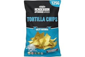 ‎HENDERSON AND SONS HENDERSON AND SONS Tortilla Chips Salty Natural - 1 x 125 Gramm Beutel - Gesalzene Mais Tortillas - Perfekter Snack für Sportabende wie American Football oder Fußball