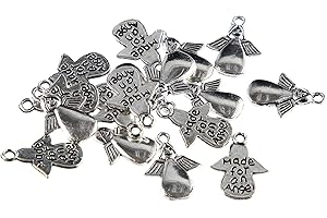 BEADSVISION 30 Charms Engel Made for an Angel 17x12mm Farbe antiksilber Anhänger Metall (antiksilber #S026)