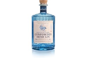 ‎ORIENTAL BOTANICALS WITH GUNPOWDER TEA DRUMSHANBO GUNPOWDER IRISH GIN SLOW DISTILLED BY HAND IRELAN Drumshanbo Gunpowder Irish Gin 43% vol., fruchtig-herb durch den Gunpowder Tea und die zwölf ausgewählten Botanicals