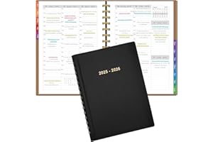 Leapig Terminplaner A5 2025/2026 Softcover mit Farbigem Randregister & Multifunktionalen Seiten – Juli 2025 bis Juni 2026 – 30 Minuten-Intervalle Wochenplaner 100 GSM Papier