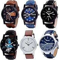 Foxter Pack of 6 Multicolour Analog Analog Watch for Men and Boys