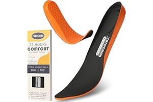 7STROBBS Plantillas Gel Hombre Trabajo,Plantillas Amortiguación y Cómodas para Botas y Calzado de Trabajo,Plantillas Antideslizantes Comodidad para Todo el Día,Negro EU45