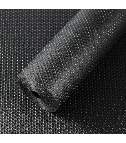 Tapis De Frigo Étanche 44 X 400 Cm - Revêtement Étagère Cuisine EVA Transparent Noir, Découpable