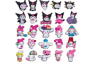 ENVEE Shoe Charms for kuromi/for Cocomelon, 25PCS Waterptoof Shoe Decoration for Croc Charms/Clog Sandals/Bracelets Wristbands Decoration, for Teens Man and Women, Gift for Birthday, Party, Holiday…