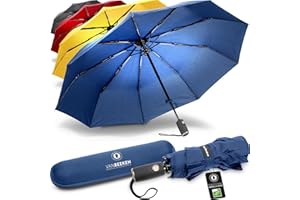 VAN BEEKEN Regenschirm Winddicht I Windbeständiger Reiseschirm mit Teflon I Leichter Kompaktschirm I Mini Regenschirm Tragbar Faltschirm für Herren Damen