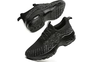 DAZFE Womens Trainers Gym Running Shoes Lightweight Walking Sneakers Womens Breathable Mesh Sport and Outdoor Tennis Jogging Shoes Air Cushion Slip On Ladies Trainers