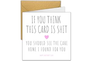 DEDIMI Funny and Rude Mothers Day Card | Mother’s Day Cards Care Home Joke for Mum from Daughter Son| Beautiful Contemporary | Nice Cute Luxurious Card to the Best Mum | Love