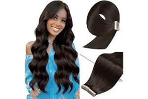 YDDM Extension Adhesive Cheveux Naturel 20pcs 35cm 40g Noir Naturel Adhesive Extension Cheveux Naturel Adhesif Extension Adhesive Tape In Hair Extensions Human Hair Extension(14Inch,1B#)