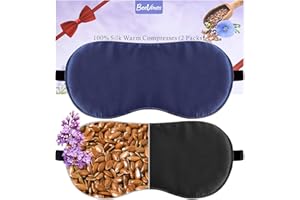 ‎BEEVINES BeeVines Augenmaske Wärmend, 2 Packs 100% echte Reine Natürliche Wärme Augenkompresse, Geschwollene Augen, Beheizte, Beschwerte Augenmaske zum Schlafen mit Abnehmbaren Leinsamen-und Lavendel-Heizpads