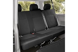 Accesorionline Fundas de Asiento para T5 T6-2-9plazas -100% A Medida Negras caravelle multivan California Transporter Camper 4motion 4x4 (T5-T6 Traseras)