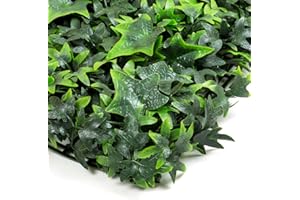 STI Siepe artificiale Ornamentale in Rotoli o Pannelli, Vasi e Quadri vegetali con piante artificiali Top (Edera 50x100cm)