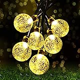 Solar String Lights Garden, 8 Modes 22.3Ft 30 LED Waterproof Crystal Ball Decorative Lights Indoor Outdoor Fairy Lights for F