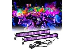 ‎LITAKE Litake UV Schwarzlicht, 2 Stück 36W 12 LED Schwarzlichtlampe Bar 390-400nm UVA-Klasse Wellenlängen LED Black Lights mit 1.5M Netzkabel für Halloween,Körperbemalung,Bühnen und Party Deko