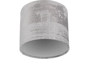 REV Abat-jour en aspect vintage pour lampe de table, suspension et sur pied, diamètre 14 cm, rond, gris