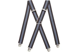 PIERROT Bretelles Homme Larges Made in France - Elastique Ultra Résistant & 4 Clips Extra Fort en X - Taille Ajustable Jusqu’à 130cm - Garantie à Vie - Fabrication Artisanale