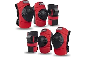 RUNDONG Adult & Kids Knee Pads Elbow Pads Wrist Guards Protective Gear Set for Skateboarding, Skating, Inline Skating, Roller Skating, Scooter, BMX Biking Cycling and Outdoor Extreme Multi-Sports
