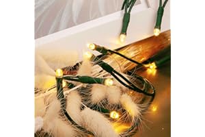 ‎HELLUM hellum LED Mini Lichterkette Innen, 10 mini LED Lichter, 135cm beleuchtete Länge, Lichterkette Strom mit Stecker, Kabel grün, warmweiß innen, für Weihnachtsbaum 577532