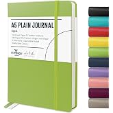 Stationery Island A5 Unlined Notebook, Plain Hardcover Notebook with 120gsm Premium Thick Paper, 180 Pages Hardcover Blank No