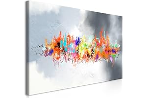 murando Quadro Astratto 120x60 cm 1 pezzo Stampa su tela in TNT XXL Immagini moderni Murale Fotografia Grafica Decorazione da parete come dipinto argento a-A-10052-b-a