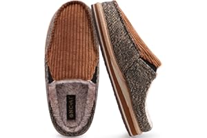 ONCAI Chaussons Homme Confort Peluche Mousse Mémoire Intérieur Extérieur Pantoufles da Maison en Caoutchouc Antidérapantes Taille 40-50