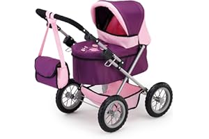 Bayer Design 13057AA Carrozzina per bambole, con borsa, pieghevole - Viola