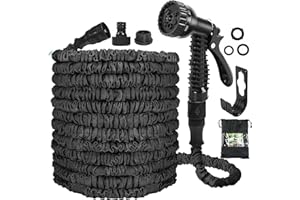 ONAHA Expandable Garden Hose Pipe, Flexible Expandable Magic Hose with 3/4 inch, 1/2 inch Fittings, Garden Hose with 7-Function Spray Nozzle
