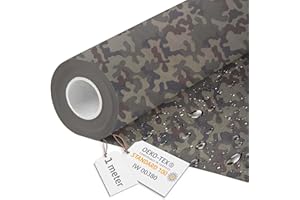 DreamRoots Tissu imperméable extérieur au metre 160 cm Largeur - Toile exterieure impermeable 100% de polyester 600D 220g/m - Tissus au metre ameublement Camo 1M
