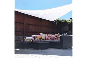 Clara Shade Sails - White Triangle 3m Sun Shade Sail, Conservatory Sail Shades, Pergola Canopy, Garden Sail Canopy Waterproof, Patio Gazebo, Garden Tent, Outdoor Sun Sail Shade, Garden Awning