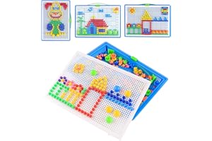 ECLIPSEGUARD Mosaique Enfant, 296PCS Mosaïque Puzzle Jouet Bloc Jeux de Construction Jigsaw Puzzle Puzzle 3D Jeux Enfant DIY Jouet Educatif Cadeau Anniversaire Noël pour Enfant 3 Ans et Plus
