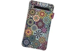 ARCO DESIGN Handytasche bertoni aus Filz für Smartphone z.B. iPhone 14/14 Pro Max/13/13 Pro/12/11, Galaxy S23+/S22 Ultra/S21+/S20, Redmi Note, Pixel 7/6 - Damen Handy-Hülle mit Stoff Filztasche (XXL, Valencia)