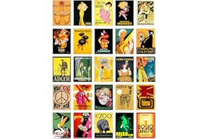 Artery8 50 Pcs Vintage Advertising Aesthetic Collage Kit Old Advert Posters Wall Art Prints A6 Set Pack 14.8 x 10.5 cm (5.8 x 4.1) Bathroom Wall Decor Collection