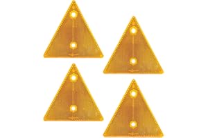 AOJO Plastic Reflectors Signal with Adhesive, Stick-on Reflector for Car, Trailers, Trucks, Caravans, Van, Garage, Deck, Fence, Gate-post