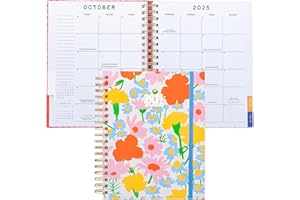 ban.do Grand agenda journalier et hebdomadaire sur 17 mois, daté d'août 2025 à décembre 2026, couverture rigide, agenda à spirale avec calendrier mensuel, autocollants, pages d'art et bonus (ivoire