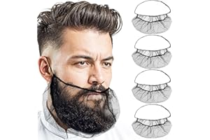 Lusofie 100Pcs Disposable Beard Net Elastic Breathable Beard Covers Honeycomb Nylon Beard Nets For Kitchen Restaurant Laboratory Food Service Worker