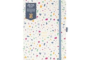 Busy B Mid Year Busy Life Diary August 2024 - August 2025. Terrazzo Academic Diary 2024-2025 Bag Size Week to view Planner with Pen Holder, Elastic Closure and Storage Pockets. FSC® Certified