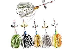 SHADDOCK Esche da Pesca per spinnerbait con Cucchiaio in Metallo Duro per Pesca al luccio,6pz/12pz opzionali