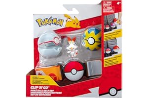 POKEMON Clip 'N' Go Poké Ball Belt Pas Quick Ball, Premier Ball, Scorbunny S9, Figurka