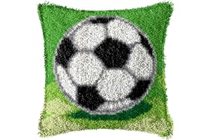 SKTWOE Cuscino A Crochet Fodera per Cuscino Non Finita con Tela Stampata Federa da Calcio Kit per Cucire per Principianti Adulti Bambini Kit per Ricamo Decorazione per La Casa 43 Cm X 43 Cm
