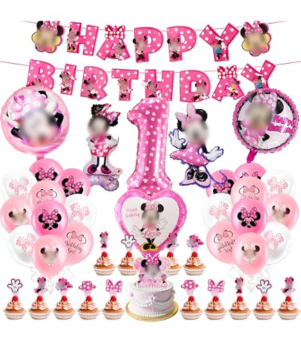 6 Stück Mauskopf-Ballons Aus Alufolie – Große Rosa Schleife, Für Baby-Party, Geburtstag, Hochzeit (Jumbo-Dekoration)
