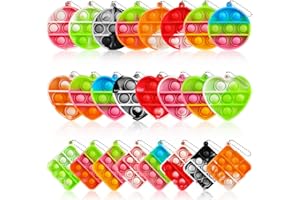 Amyang 24PCS Party Bag Fillers for Kids Fidget Toys Bulk Mini Pop Keychain Sensory Toys Stocking Pinata Stuffers Birthday Carnival Treasure Classroom Prizes Toddler Toys Fidget Pack Stress Relief Toys