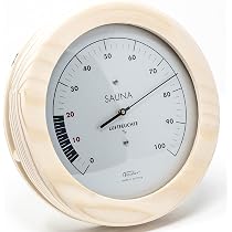 Thermohygromètre Fischer Pour Sauna - Bois, 17x17 Cm - Mesure Température (30-120°C) Et Humidité (0-60%) - Précision Bonne